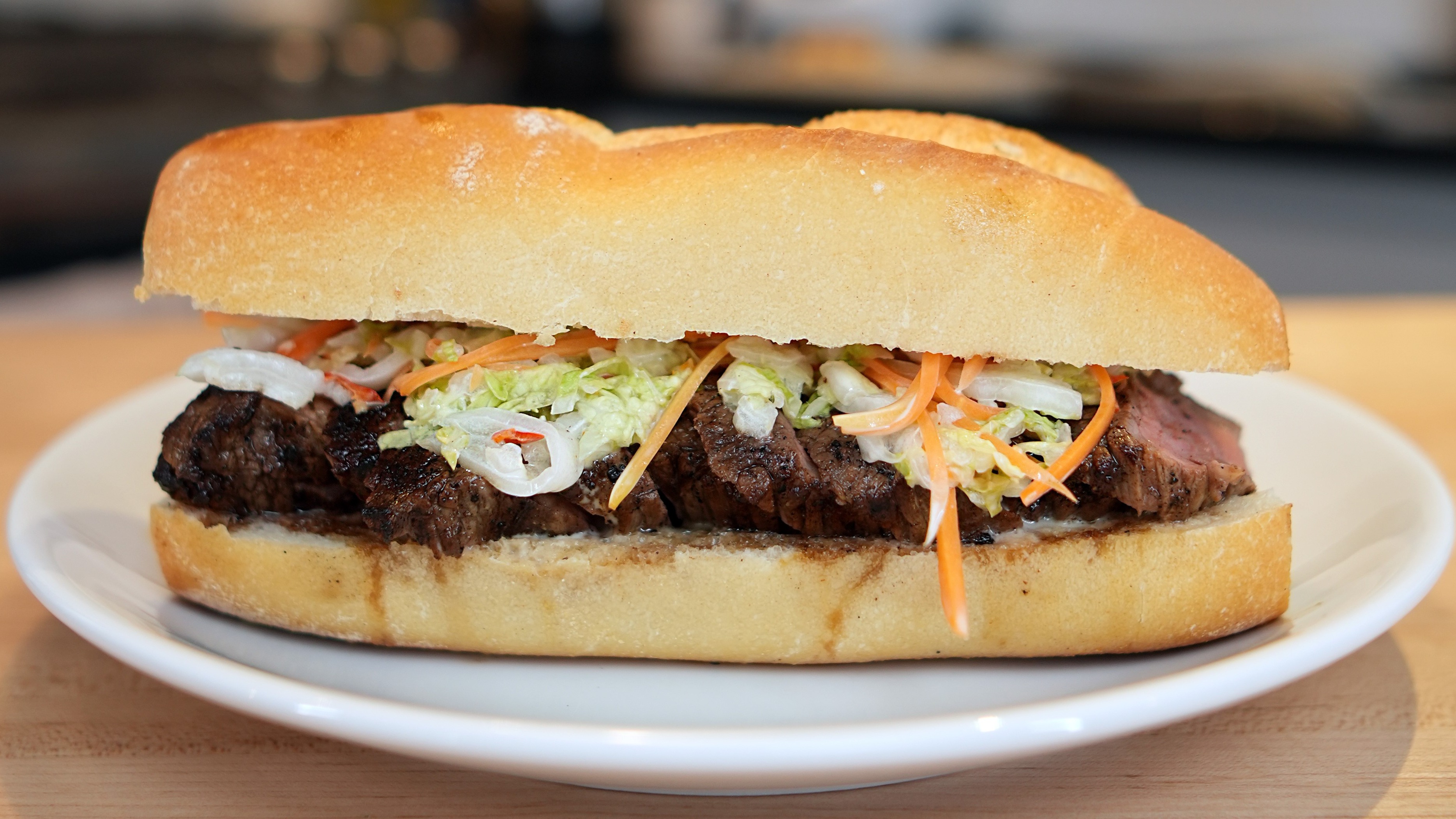 Jordan AndinoTriTip Sandwich with Soy Glaze and Thai Coleslaw