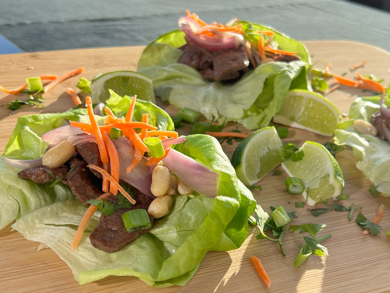 Shaved Filet Mignon Lettuce Cups