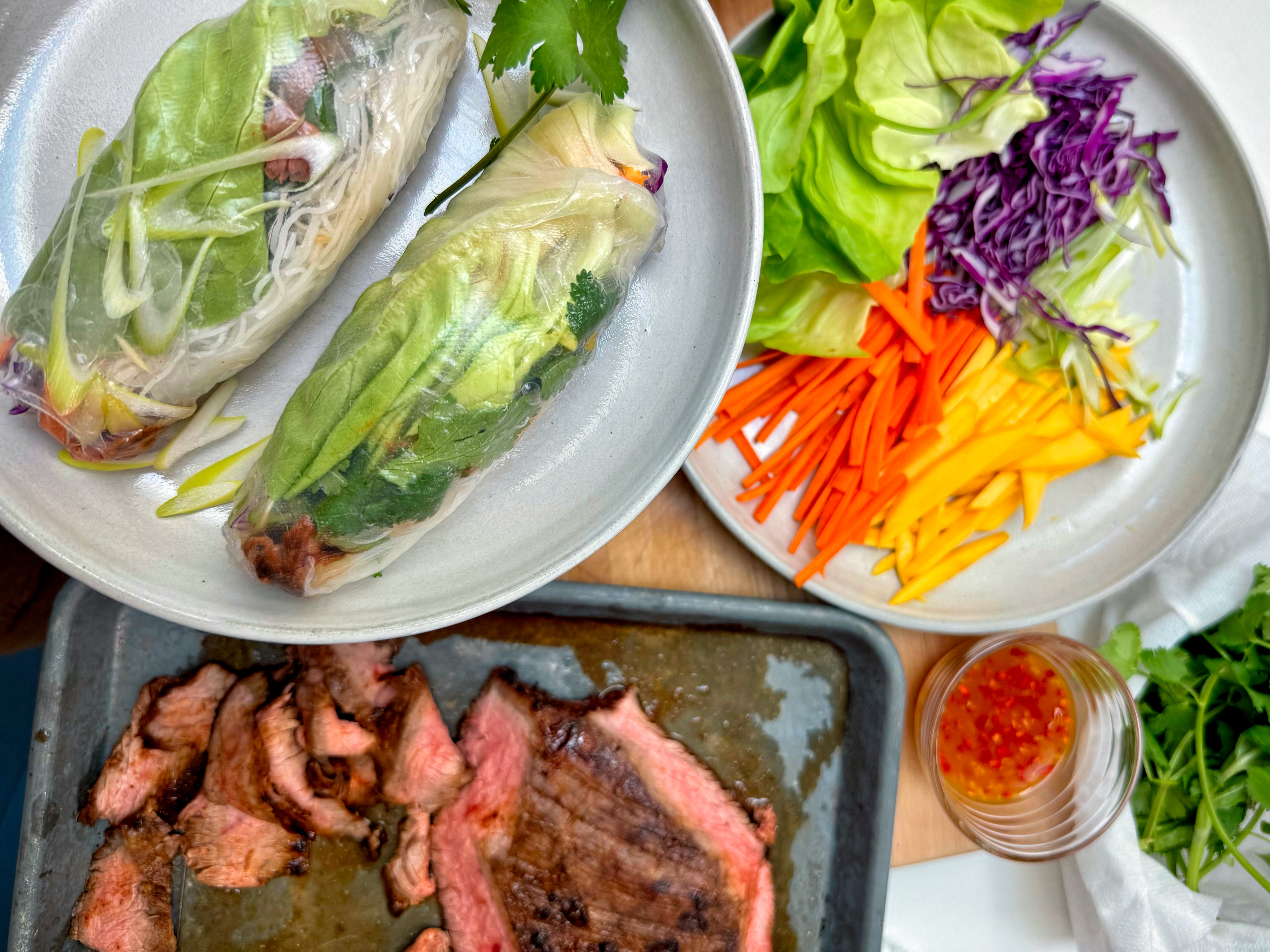 Mango Chile Steak Summer Rolls