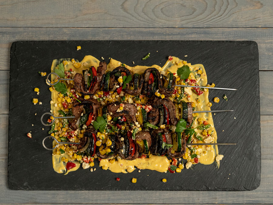 Flank Steak ‘Street Corn’ Skewers