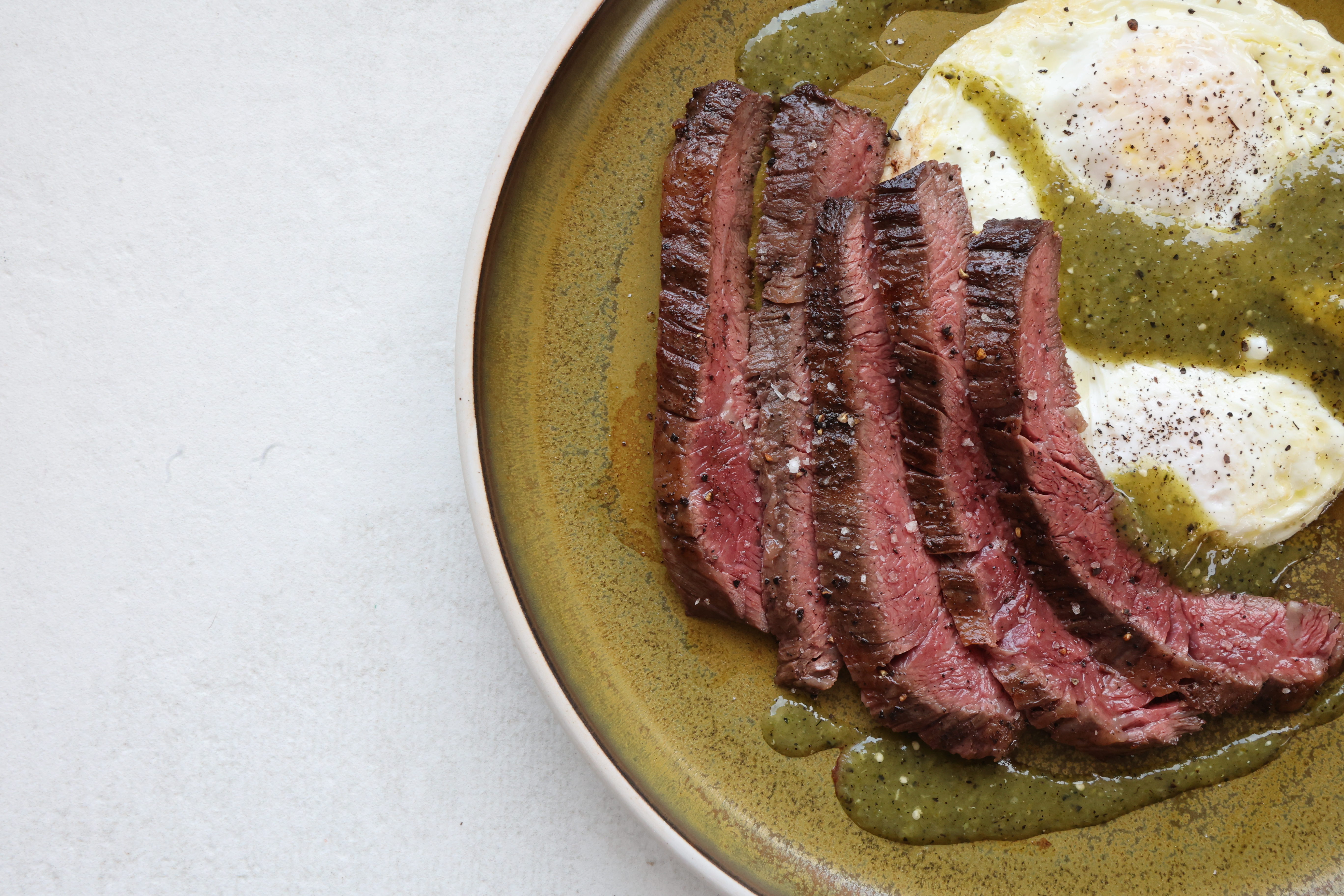 Steak and Eggs with Salsa Verde