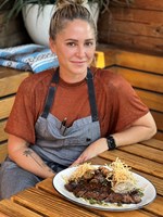 New York Strip Steak with Black Garlic Butter