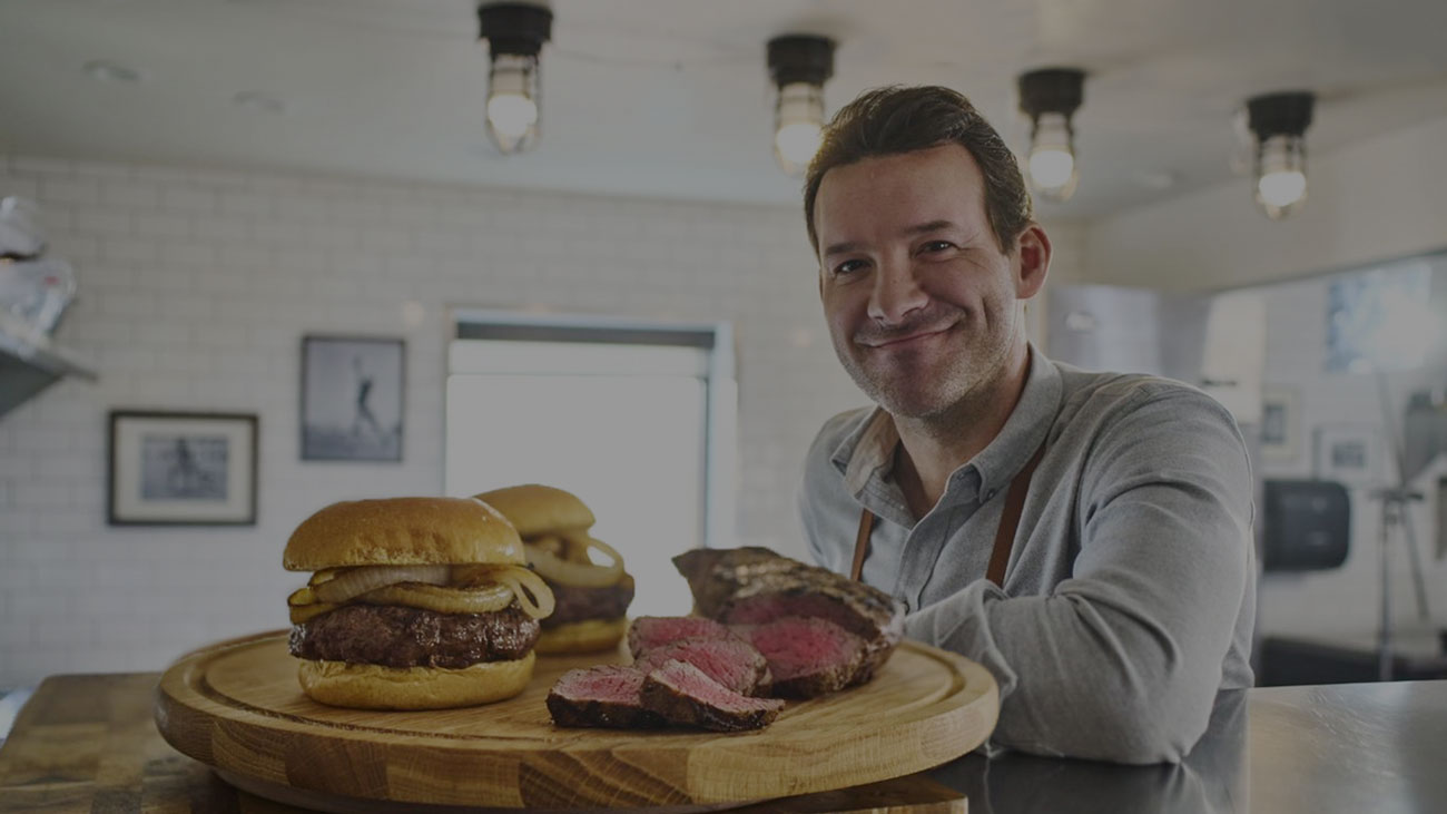 Tony Romo with Steak and Burgers